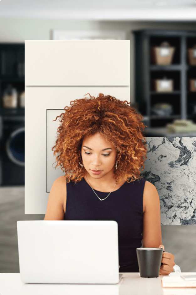 Lady with laptop and coffee mug | Total Floors